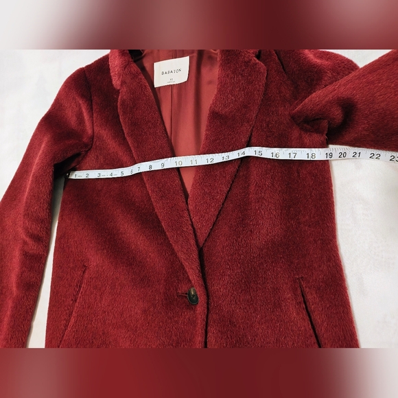 Babaton Burgundy Wool Coat - Picture 8 of 11